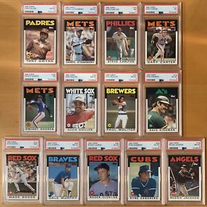 1986 Topps Baseball Graded Card Lot - Boggs, Gwynn, Clemens, Gooden + More (13)