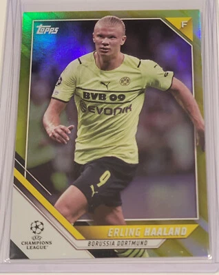 ERLING HAALAND 2021/22 TOPPS UEFA Champions League YELLOW REFRACTOR SP /250 - Image 1 of 3