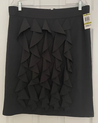 Новый с Ярлыками Alfani полированный гламурный ярусный оборки юбка черного дерева черный размер 14 - Изображение 1 из 4