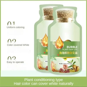 Portable Natural Plant Hair Dye Convenient Bubble Coloring Shampoo - Picture 1 of 13