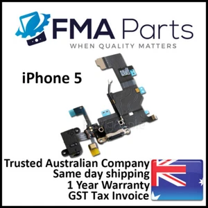 iPhone 5 Original Dock Connector Charging Port Microphone Flex Black Replacement - Photo 1 sur 3