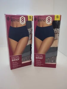 Felina Women's Cotton Stretch Briefs 16-Pack (2 x 8) Size S Assorted High Waist - Picture 1 of 12