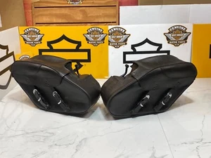 96-05 OEM Harley Dyna FXD FXDL FXDS Montaje Rígido Cuero Inclinado Alforjas - Imagen 1 de 13