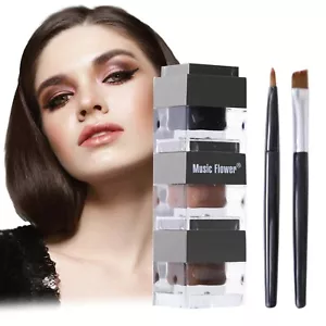 Eyebrow Eyeliner Powder Gel 2 in 1 Set Black&Brown Waterproof Longlasting MakeUp - Picture 1 of 12