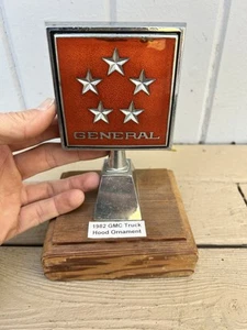 Rare 5 Star General HOOD ORNMANENT EMBLEM GMC Truck Gm 1980s 1970s Large - Foto 1 di 15