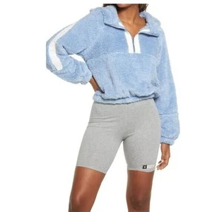 BP. Women's Plush Teddy High- Pile Fleece Hoodie in Blue Forever XS MSRP $55 - Picture 1 of 4