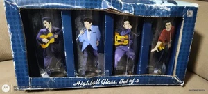 Elvis Presley Set Of 4 Glasses, Each With Different Themes By Highball Glass. - Picture 1 of 6