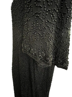 Scala Silk Dress XXL Cocktail Sequins Heavy Beading Formal Evening Sheer Vintage - Image 1 of 4
