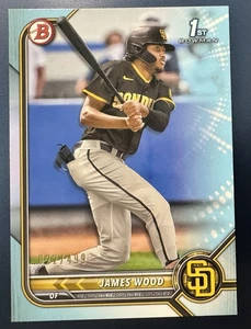 James Wood 2022 1st Bowman #BP-108 Prospect SKY BLUE Border 22/499 RC Padres - Picture 1 of 2