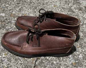 Vintage Sebago 3-eye Boat Shoes Brown Leather Ladies 7 Ankle Made In USA Excellt - Picture 1 of 4