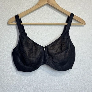 Chantelle Bra 36H Black C Magnifique Seamless Underwire Unlined Floral Lingerie - Picture 1 of 7