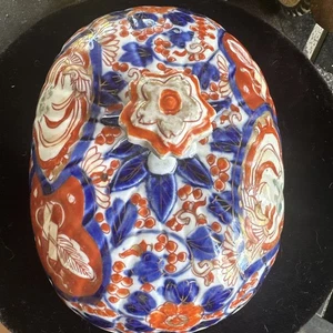 Antica ciotola giapponese Imari Japan coperchio dipinto a mano solo ricambio - Foto 1 di 14