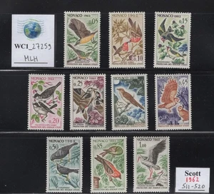 WC1_27259.MONACO. VOGELSCHUTZ Set 1961. Sc. 511-520. MLH - Bild 1 von 1