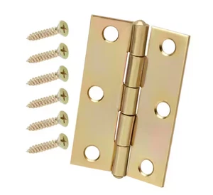 Paquete de 2 bisagras utilitarias estrechas Everbilt de 3" acabado latón satinado 613584 obstina de puerta - Imagen 1 de 3
