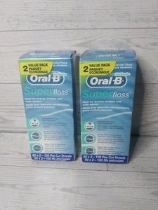 New 2-Box Value Pack Oral-B Super Floss Dental Floss 50 Count Each 200 Total - Picture 1 of 4