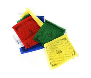 5 Drapeau Priere Drapeaux de prieres tibetain Guirlande coton 38 x 28 cm #P2 - Picture 1 of 1