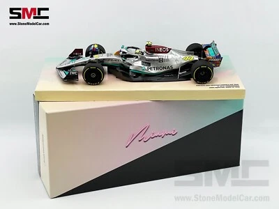 Mercedes F1 W13 #44 Lewis Hamilton USA Miami 2022 Special Livery 1:18 MINICHAMPS - Image 1 of 4