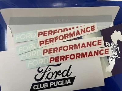 x4 STICKERS FORD PERFORMANCE WHITE/RED WITHOUT BACKGROUND - Bild 1 von 2