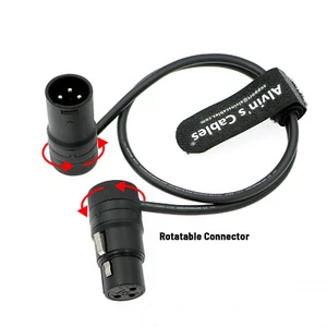 Rotatable Low-Profile XLR 3 Pin Male to Female Cable for shotgun microphones - Picture 1 of 8