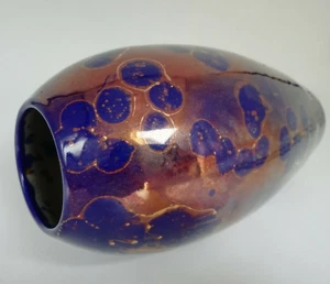 Art Nouveau Pointed Blue Gold Decor Shell Sandstone Vase? - Picture 1 of 7