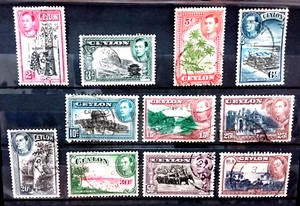 CEYLON 1938 DEFINS 11 GEBRAUCHTE WERTE Z044 Gratis Einschreiben - Bild 1 von 10