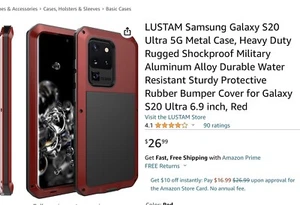 Funda metálica para teléfono Samsung Galaxy S20 Ultra - Imagen 1 de 8