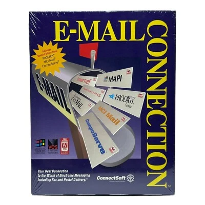 Vintage Big Box Microsoft Software ConnectSoft Email Connection 1995 New Floppy - Image 1 of 4