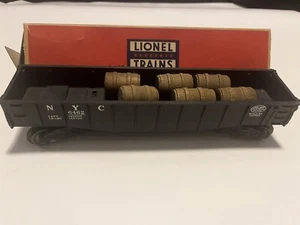 1950'S VINTAGE LIONEL 6462 BLACK NYC GONDOLA EX COND ORIGINAL BOX w/ Barrels - Picture 1 of 6