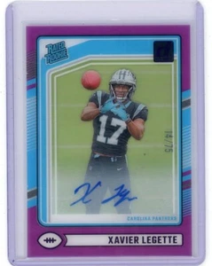 2024 Clearly Donruss Xavier Legette Rated Rookie Purple Auto Panthers 14/75 - Picture 1 of 2