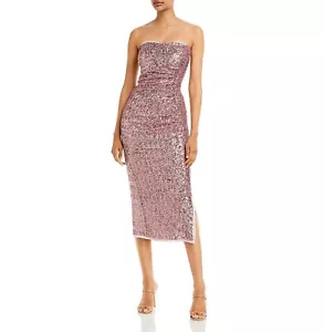 $ 995 Chiara Boni La Petite Robe Damen Zigarettenkippchen Pailletten Midi-Kleid Größe 12 B4HP - Bild 1 von 2