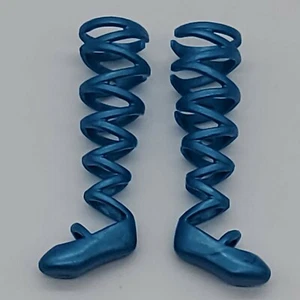 Barbie Princess Fairytopia Shoes Ballet Slippers Wrap Around Blue Metallic Shoes - Picture 1 of 10