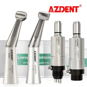 AZDENT Dental 1:1 Low Speed Handpiece Air Motor 2/4Hole Contra Angle Fit FG - Picture 1 of 18