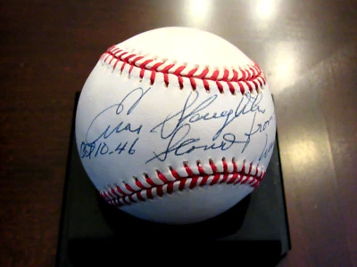 ENOS SLAUGHTER "OCT 10 46 SCORED FROM FIRST" CARDS SIGNED AUTO ONL BASEBALL JSA - Image 1 of 4