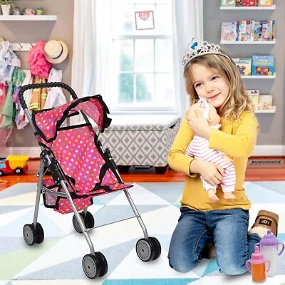 Gift For Girls My First Dolls Pram Buggy Pushchair & Baby Doll Stroller Set - Image 1 of 4