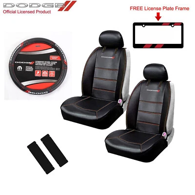 New Dodge Elite Car Truck Front Seat Covers Steering Wheel Cover + Free Gift Foto 1 de 4