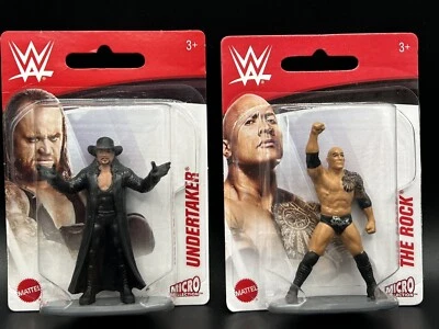 Lote de 2 figuras de 3" WWE The Undertaker & The Rock Micro Collection Foto 1 de 4