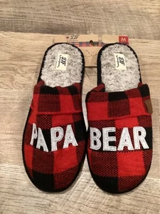 NWT Men's Memory Foam PAPA BEAR Slippers by Dearfoams Size M (9-10) - Picture 1 of 1