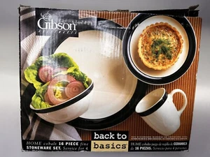 Back To Basics Gibson Houseware 16 piece stoneware set Blue - Picture 1 of 4