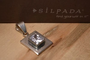 Silpada 925 Sterling Silber Zirkonia Anhänger S0296 Retired - Bild 1 von 11