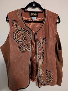 Bob Mackie Vest Womens 1X Plus Size Brown Embroidery Art To Wear - Picture 1 of 12