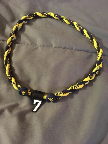 West Virginia Mountaineers WILL GRIER #7 Double Rope Team Necklace 22" FAST! Cover