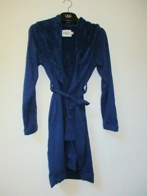 UGG Para Mujer BLANCHE Acogedora Bata Cuello Chal RAYAS AZUL Talla Mediana NUEVA SIN ETIQUETAS Foto 1 de 4