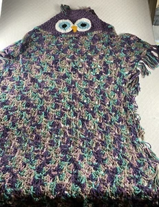Coperta afgana fatta a mano all'uncinetto 36x70" a forma di gufo - regalo unico decorazione casa - Foto 1 di 4