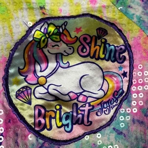Nickelodeon Unicorn Shine Bright Jacket For Girls - Size M (7/8) Sequin Design - Picture 1 of 6