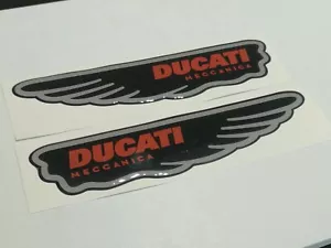 2 Adesivi Resinati 3D DUCATI ALA OLD SCRAMBLER MECCANICA 15 cm - Foto 1 di 2