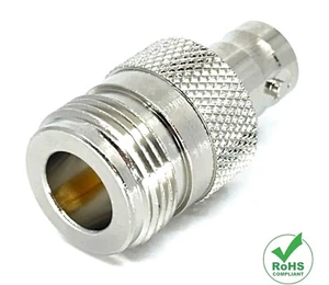 2 Stück RF Koax N Adapter N Buchse auf BNC Buchse Teflon Isolierung Gold Pin - Bild 1 von 4