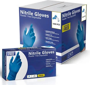 Nitrile Gloves, Disposable Gloves, Comfortable, Powder Free, Latex Free | 100-10 - Picture 1 of 12