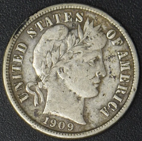 1909-S Barber Silver Dime~Scarce Date Coin/Grade~Full Liberty Cover