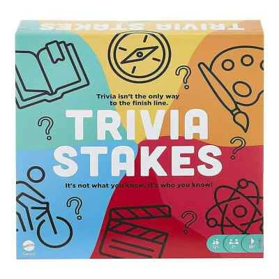 MATTEL TRIVIA STAKES FAMILY BOARD QUIZ GAME DRY ERASE BOARDS TURNTABLE MARKERS - Image 1 of 4