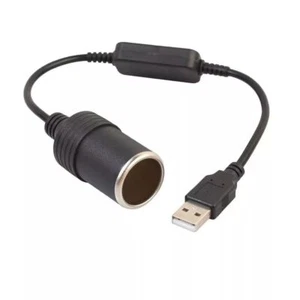 USB To 12V Car Cigarette Lighter Female Socket Converter Adapter Cable Connector - Picture 1 of 5